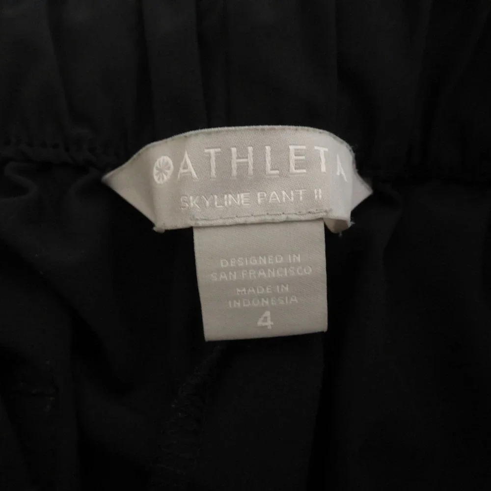Athleta Women Skyline Pant II Black High Rise Paperbag Waist Tapered Leg 4 - Picture 9 of 11